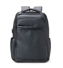 Mochila couro sintetico usb litros preto jpg