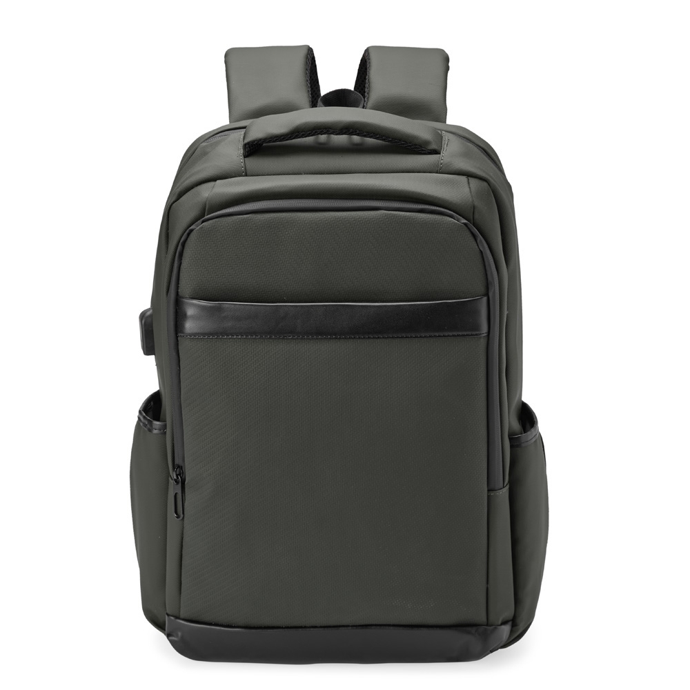 Mochila couro sintetico usb litros verde jpg