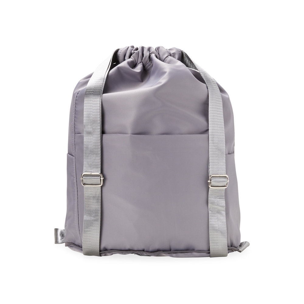 Mochila saco poliester cinza jpg
