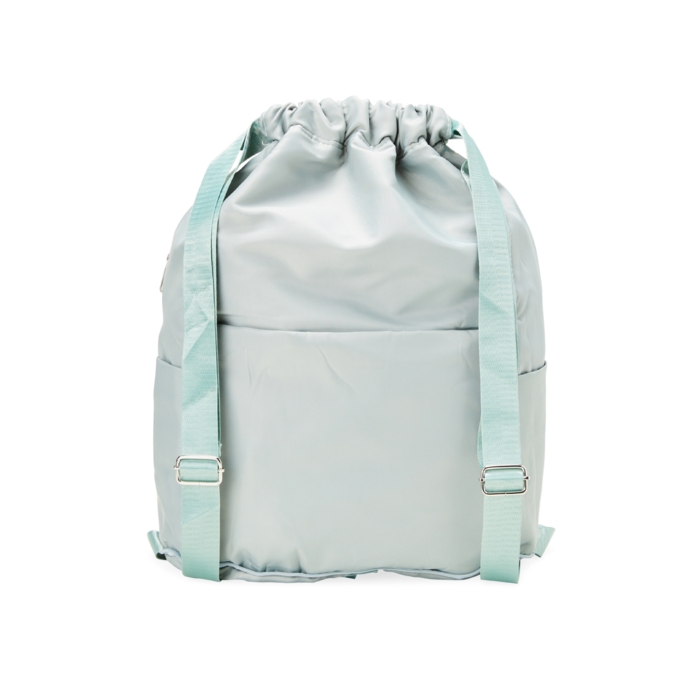 Mochila saco poliester verde jpg