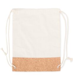 Mochila saco de lona e cortica bege jpg