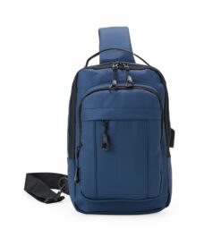 Mochila de ombro usb azul jpg