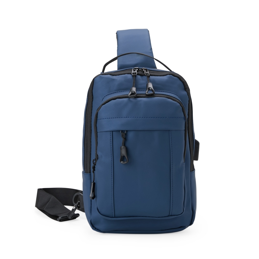 Mochila de ombro usb azul jpg
