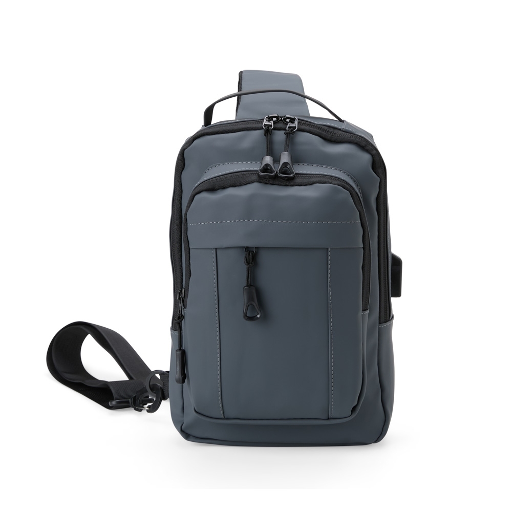 Mochila de ombro usb cinza jpg