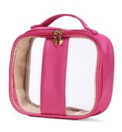Necessaire pvc impermeavel rosa escuro jpg