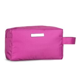 Necessaire pvc impermeavel com plaquinha rosa escuro jpg