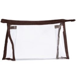 Necessaire plástica personalizável com detalhe colorido