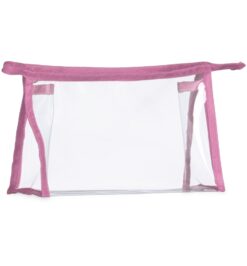 Necessaire plástica personalizável com detalhe colorido