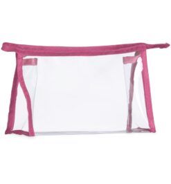 Necessaire plástica personalizável com detalhe colorido