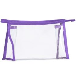 Necessaire plástica personalizável com detalhe colorido