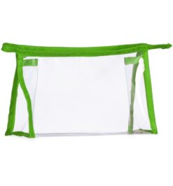 Necessaire plástica personalizável com detalhe colorido