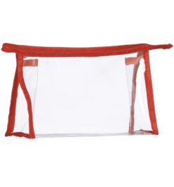 Necessaire plástica personalizável com detalhe colorido