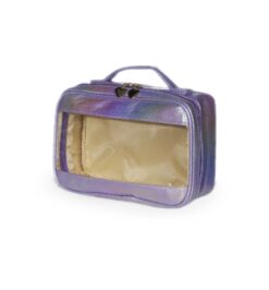 Necessaire sintetica holografica impermeavel roxo jpg