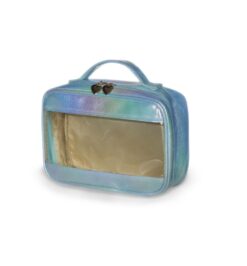 Necessaire sintetica holografica impermeavel verde jpg