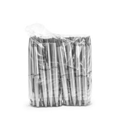 Pacote com caneta plastica prata jpg