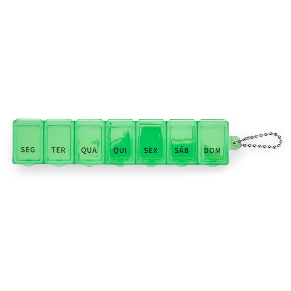 Porta comprimidos semanal plastico verde jpg