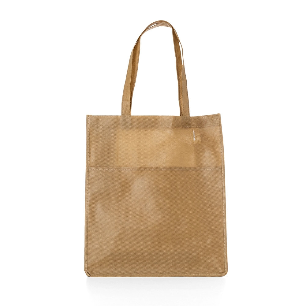 Sacola tnt com bolso bege jpg