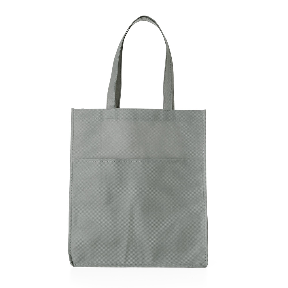 Sacola tnt com bolso cinza jpg