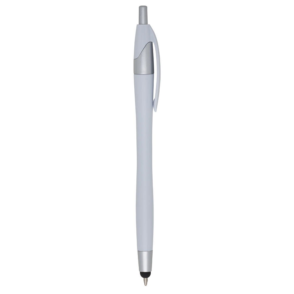 Caneta plastica touch branco jpg