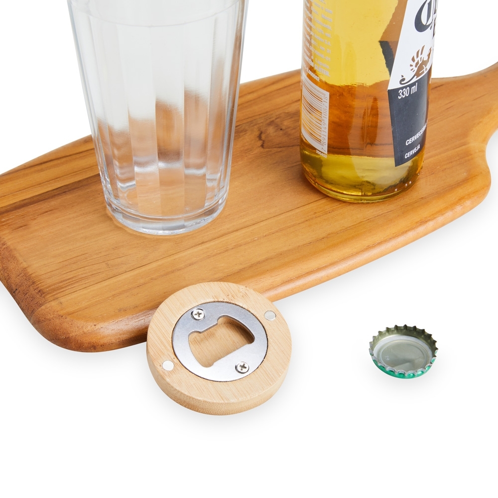 Abridor de garrafa personalizado em bambu