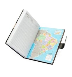 Agenda diária personalizável com fecho e suporte para caneta