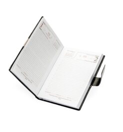 Agenda diária personalizável com fecho e suporte para caneta