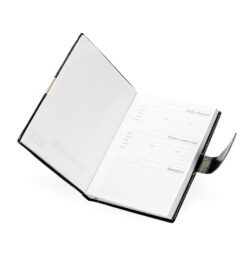 Agenda diária personalizável com fecho e suporte para caneta