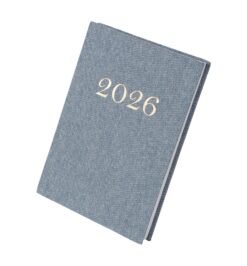 Agenda diária personalizada 2026 em linho