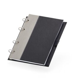 Caderno fichário de couro sintético personalizável para empresas