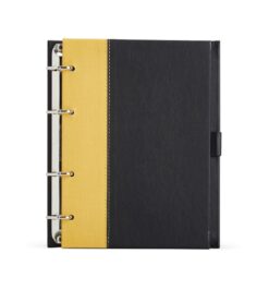 Caderno fichário de couro sintético personalizável para empresas