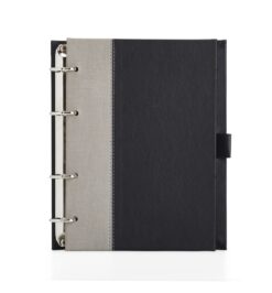 Caderno fichário de couro sintético personalizável para empresas