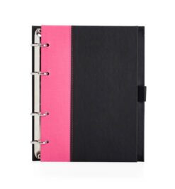 Caderno fichário de couro sintético personalizável para empresas