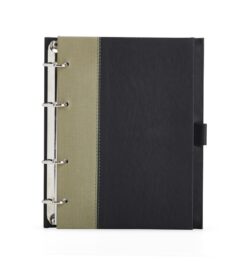 Caderno fichário de couro sintético personalizável para empresas