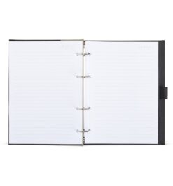 Caderno fichário de couro sintético personalizável para empresas