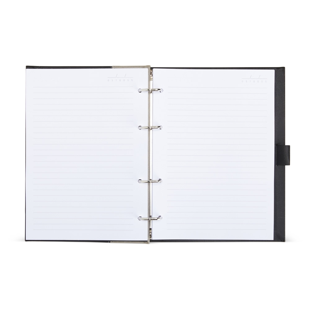 Caderno fichário de couro sintético personalizável para empresas